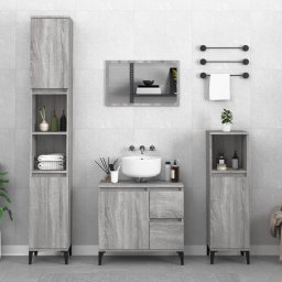 Set dulapuri de baie, 3 piese, gri sonoma, lemn prelucrat GartenMobel Dekor