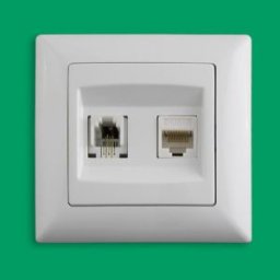 VISAGE Priză telefon și date Utp Cat.5E Rj11+Rj45 IP20 Alb