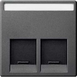 Merten System M Clapeta pentru priza dubla RJ45 , cu loc pentru etichete , antracit