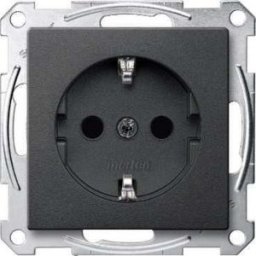 Merten System M Priza SCHUKO, obturator, borne fara surub, antracit