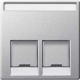 Merten System M Clapeta pentru priza dubla RJ45 , cu loc pentru etichete , aluminiu