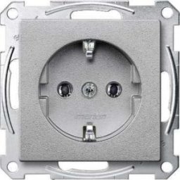 Merten System M Priza SCHUKO, borne fara surub, aluminiu