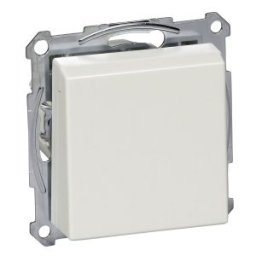 Merten System M Priza SCHUKO cu capac cu balama, obturator, borne fara surub, alb polar