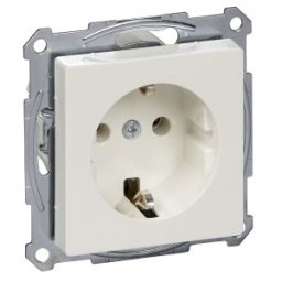 Merten System M Priza SCHUKO, borne fara surub, alb polar