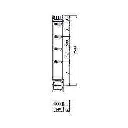 Canalis - lungime distributie coloana verticala -250 a- 2,5 m -4 trape derivatie - Bara capsulata-canalis ks - Canalis - KSA250EV4254