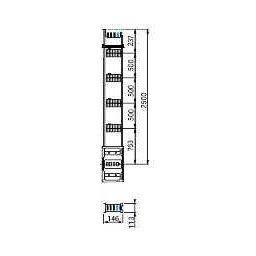 Canalis - lungime distributie coloana verticala -500 a -2,5 m -4 trape derivatie - Bara capsulata-canalis ks - Canalis - KSA500EV4254