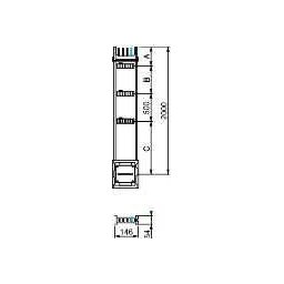 Canalis -lungime distributie coloana verticala - 100 a - 2 m -3 trape derivatie - Bara capsulata-canalis ks - Canalis - KSA100EV4203