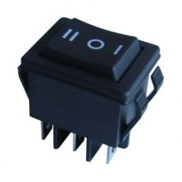 Com.aparate,cu revenire,3 poziţii, 2P, negru,(marcaj I-0-II) 16(6)A, 250V AC