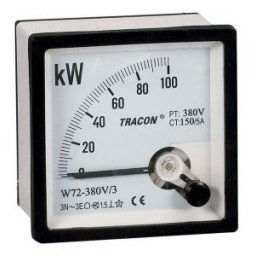 Aparat de măsurat puteri, trifazat, 4 conductoare 72×72mm, 400V AC