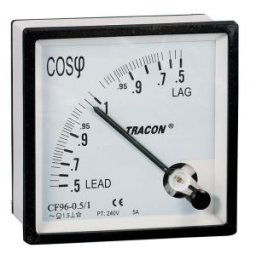 Aparat de măsurat factor de putere, trifazat 72×72mm, 240V AC, 0,5