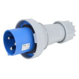 Fişă industrială, cu protecţie mărită 125A, 250V, 2P+E, 6h, IP67