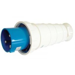 Fişă industrială, cu protecţie mărită 63A, 250V, 2P+E, 6h, IP67