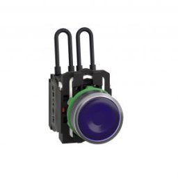 PLASTIC PUSH-TO-TEST PILOT LIGHT 24V BLU
