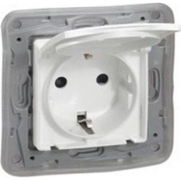 NILOE Priza simpla cu capac cu protectie mecanica pentru copii Alb 764532