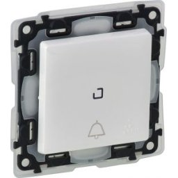 Buton inversor cu lumina de control si pictograma LED VALENA LIFE Alb 752176