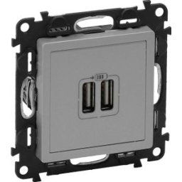 Incarcator USB dublu, 5V, 1500mA VALENA LIFE Aluminiu 753312