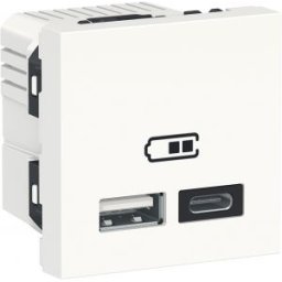 UNICA Priza incarcare USB 2.0 A+C 2 module Alb