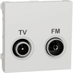 UNICA Priza intermediara TV-Fm 2 module Alb