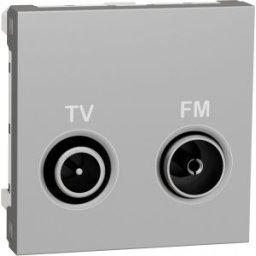 UNICA Priza de capat TV-Fm 2 module Aluminiu