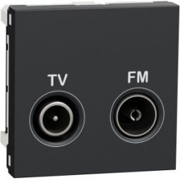 UNICA Priza de capat TV-Fm 2 module Antracit