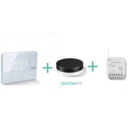 Termostat programabil BLISS2 cu WIFI, 868 Mhz + Gateway WiFi Blutooth 868 Mhz + Actuator 1 Canal BLISS2 , 16A, Wireless
