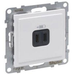 SUNO Priza incarcare Usb C+C 15W Alb 721131