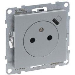 SUNO Priza 2P+E standard francez + USB C Aluminiu 721389