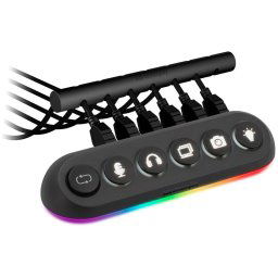 HUB DECK 5, 4x USB 3.0, 1x USB 2.0, RGB, 12V, EU Power Cord - black