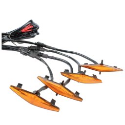 Set 4 lumini de zi si gabarit F3 pentru auto sau autocamioane montaj pe grila 12V/24V