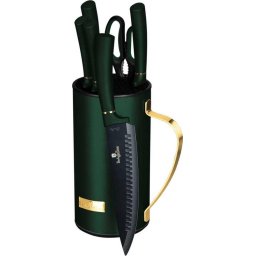 Set cutite/foarfeca/suport Inox, 7 piese, Multicolor