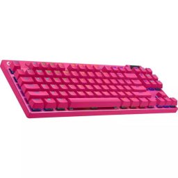 Tastatura PRO X TKL Tactile, RGB LED, Fara fir, USB Wireless/Bluetooth, Layout US, Magenta