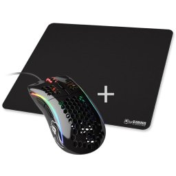 Mouse Model D Gaming Black glossy + Mouse pad - XL