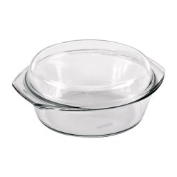 Vas rotund cu capac sticla termorezistenta (2 l + 0.9 l)