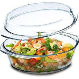 Vas rotund cu capac sticla termorezistenta 1.5 l