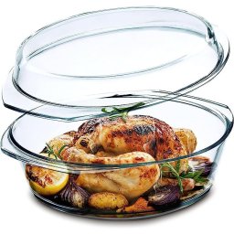 Vas rotund cu capac sticla termorezistenta 3.5 l