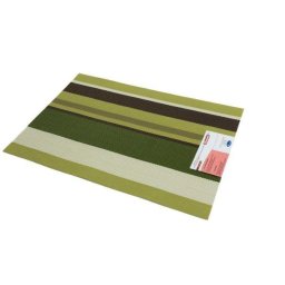 VERDE / GRI - Placemat impletit cu dungi PVC 43*29 cm