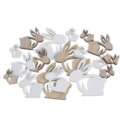 Iepurasi lemn color pentru aranjamente florale set 18 buc