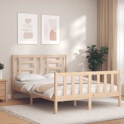 Cadru de pat cu tablie, 140x200 cm, lemn masiv GartenMobel Dekor