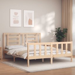 Cadru de pat cu tablie, 160x200 cm, lemn masiv GartenMobel Dekor