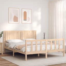 Cadru de pat cu tablie, 160x200 cm, lemn masiv GartenMobel Dekor