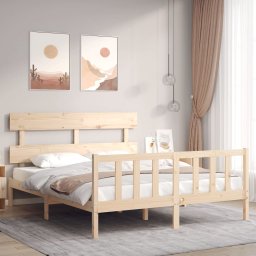 Cadru de pat cu tablie, 160x200 cm, lemn masiv GartenMobel Dekor