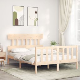 Cadru de pat cu tablie, 140x200 cm, lemn masiv GartenMobel Dekor