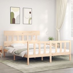 Cadru de pat cu tablie, 160x200 cm, lemn masiv GartenMobel Dekor