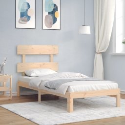 Cadru de pat cu tablie single, lemn masiv GartenMobel Dekor