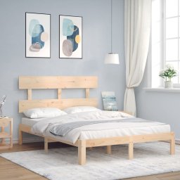 Cadru de pat cu tablie, 140x200 cm, lemn masiv GartenMobel Dekor