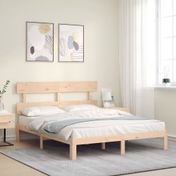Cadru de pat cu tablie, 160x200 cm, lemn masiv GartenMobel Dekor