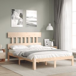 Cadru de pat cu tablie, 140x200 cm, lemn masiv GartenMobel Dekor