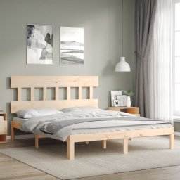 Cadru de pat cu tablie, 160x200 cm, lemn masiv GartenMobel Dekor