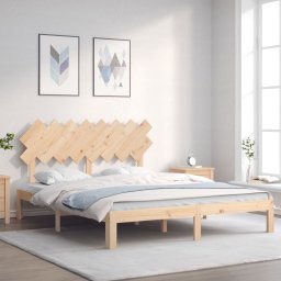 Cadru de pat cu tablie, 160x200 cm, lemn masiv GartenMobel Dekor