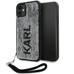 Husa Karl Lagerfeld KLHCN61PSQRKS iPhone 11 / Xr 6.1" silver/silver hardcase Sequins Cord